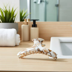 Vintage Cream Acetate Hair Clips - One-Piece Grip Clip