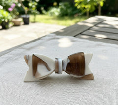 Vintage Cream Acetate Hair Clips - Bow Hair Clip