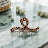 Vintage-Inspired Leopard Hair Clamp Set - Ribbon Clamp