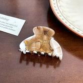 Vintage Cream Acetate Hair Clips - Small Semicircle