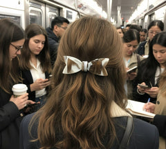 Vintage Cream Acetate Hair Clips - Bow Hair Clip
