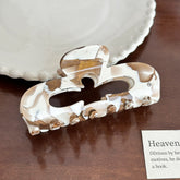 Elegant Creamy Coffee Hair Claw - Heart