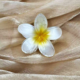 Fashionable Pearlescent Plumeria Hair Claw