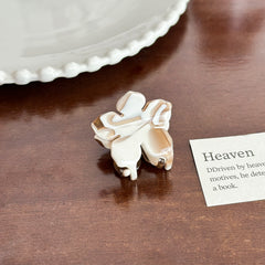 Elegant Creamy Coffee Hair Claw - Flower Mini