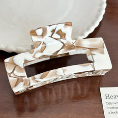 Elegant Creamy Coffee Hair Claw - Large Square