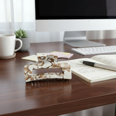 Elegant Creamy Coffee Hair Claw - Large Square