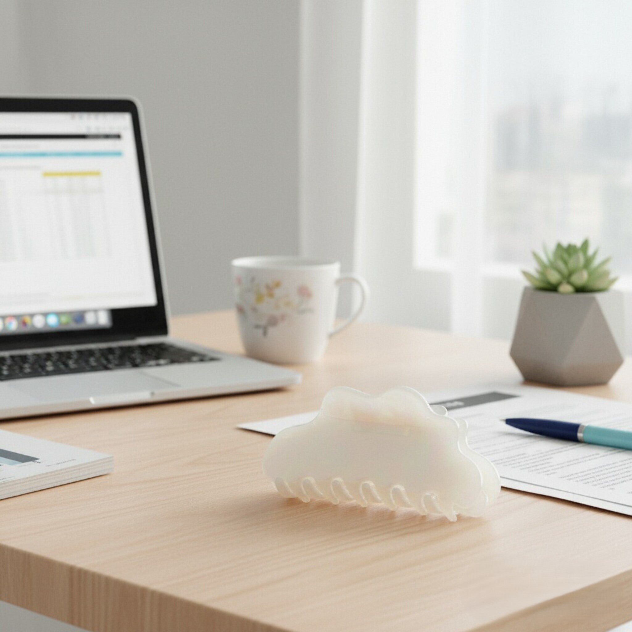 Trendy Acetate Hair Clamps - Cloud