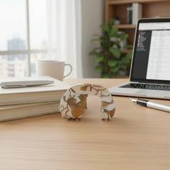 Elegant Creamy Coffee Hair Claw - Oval