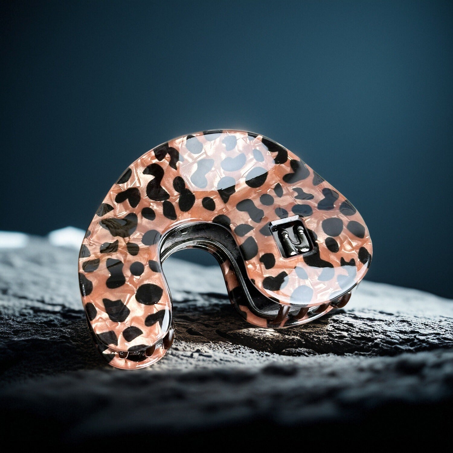 Vintage-Inspired Leopard Hair Clamp Set - C-Shaped Clamp