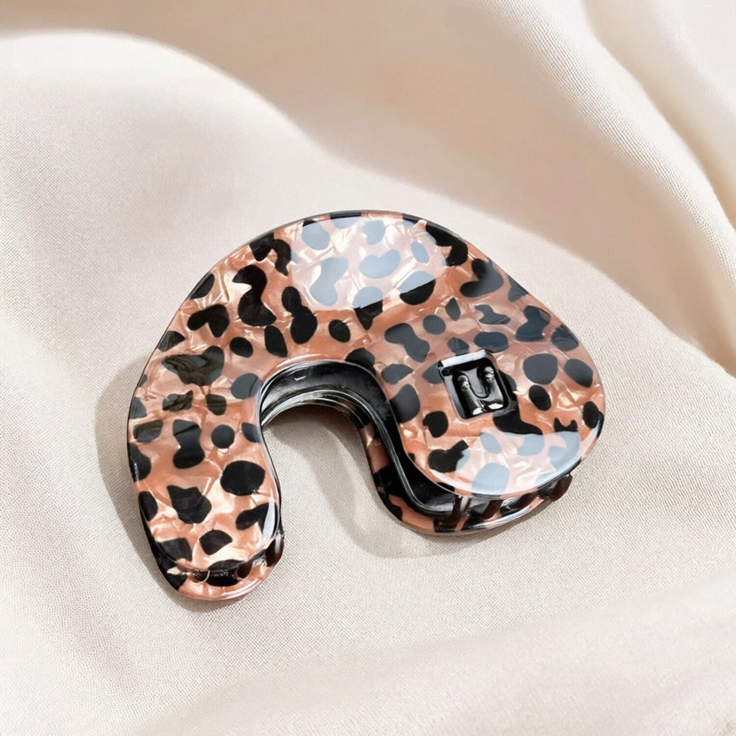 Vintage-Inspired Leopard Hair Clamp Set - C-Shaped Clamp