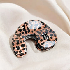 Vintage-Inspired Leopard Hair Clamp Set - C-Shaped Clamp