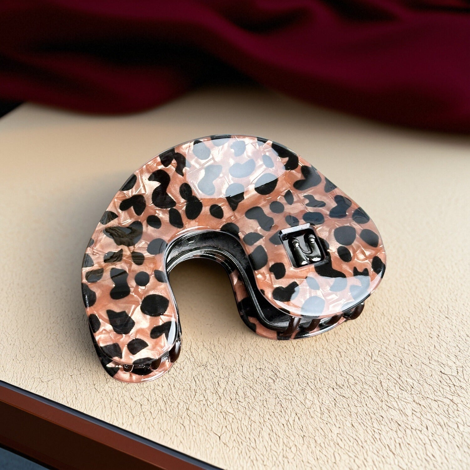 Vintage-Inspired Leopard Hair Clamp Set - C-Shaped Clamp