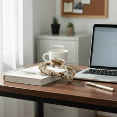 Elegant Creamy Coffee Hair Claw - Heart