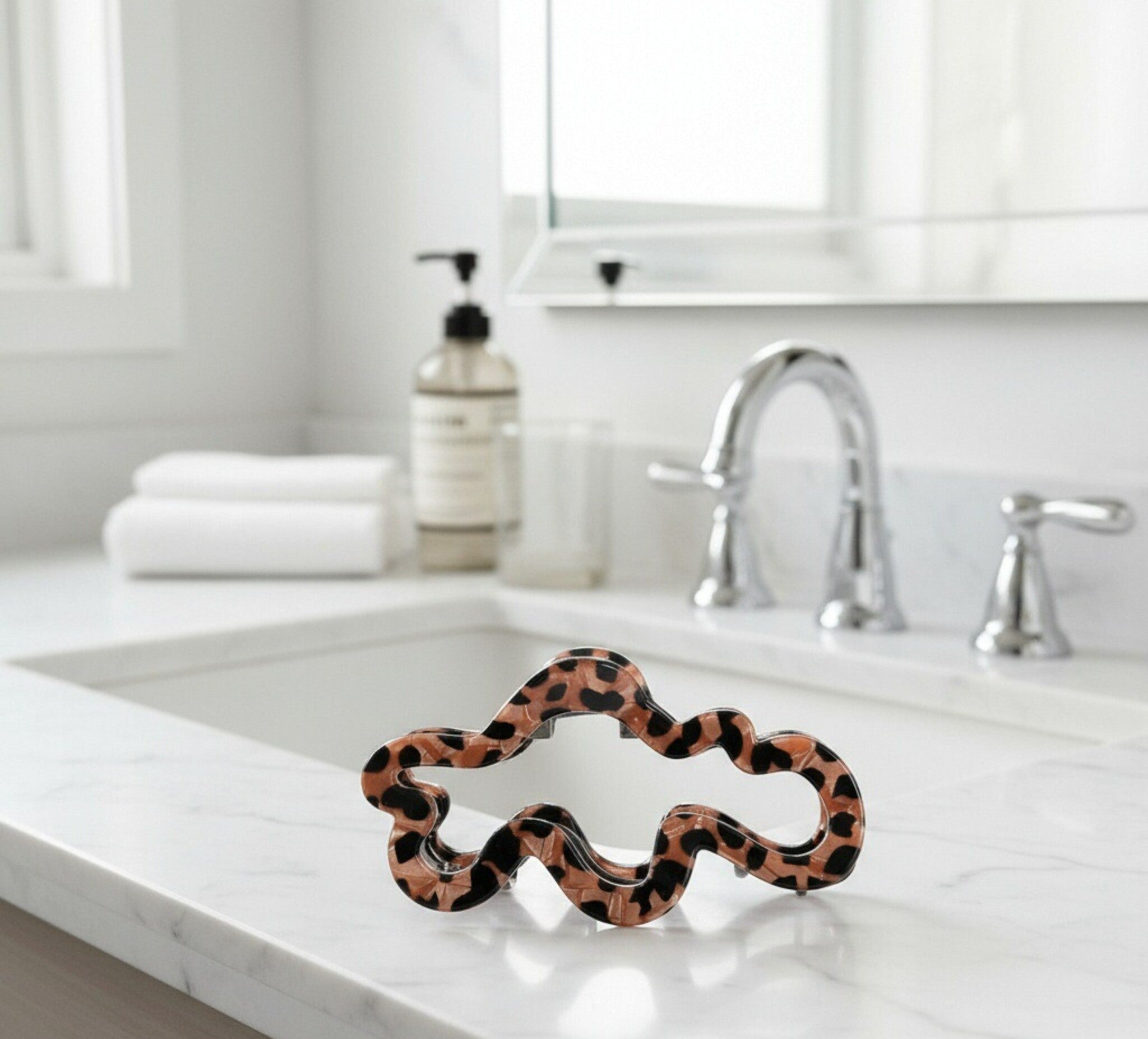 Vintage-Inspired Leopard Hair Clamp Set - Cloud Clamp
