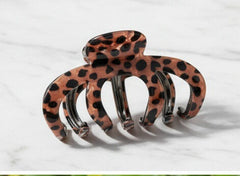 Vintage-Inspired Leopard Hair Clamp Set - Octopus Clamp