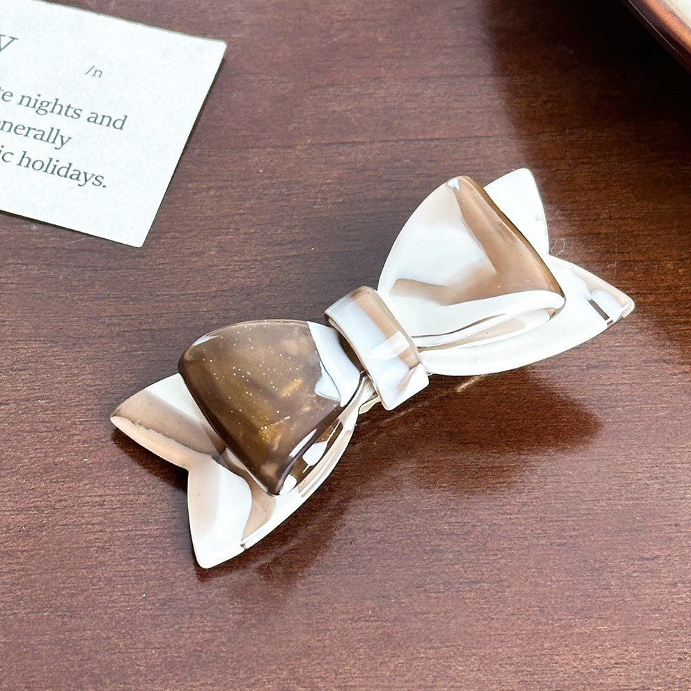 Vintage Cream Acetate Hair Clips - Bow Hair Clip