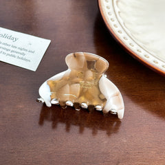 Vintage Cream Acetate Hair Clips - Small Semicircle
