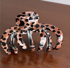 Vintage-Inspired Leopard Hair Clamp Set - Octopus Clamp