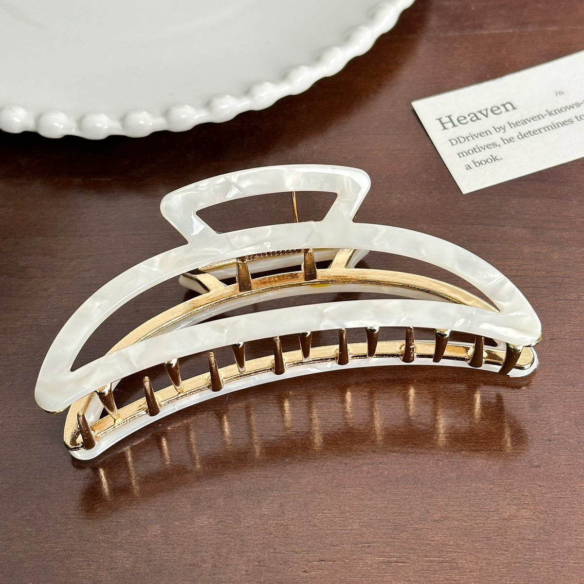 Trendy Acetate Hair Clamps - Crescent Moon