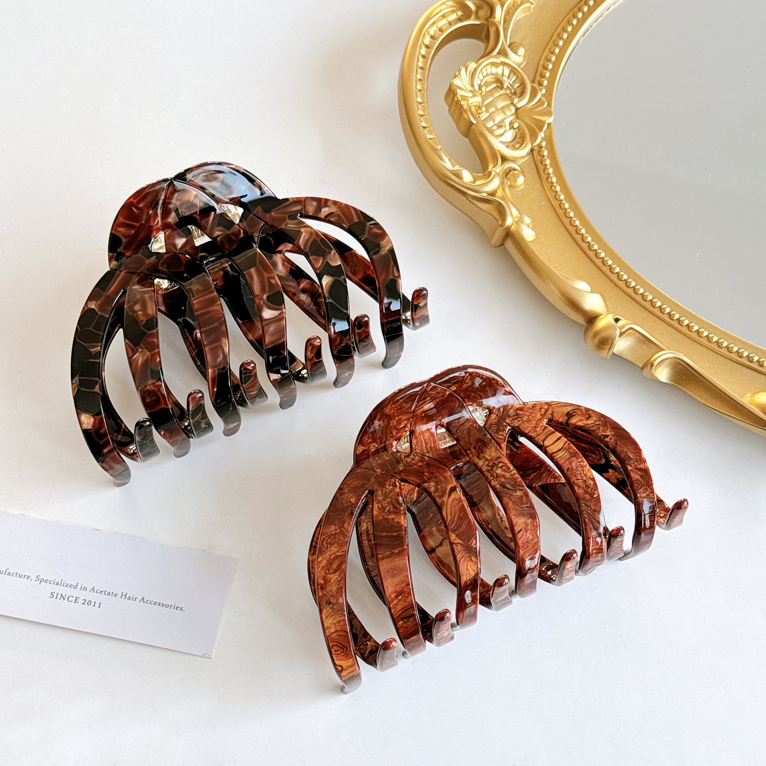 Vintage Acetate Pumpkin Hair Claw