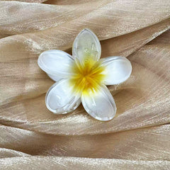 Fashionable Pearlescent Plumeria Hair Claw