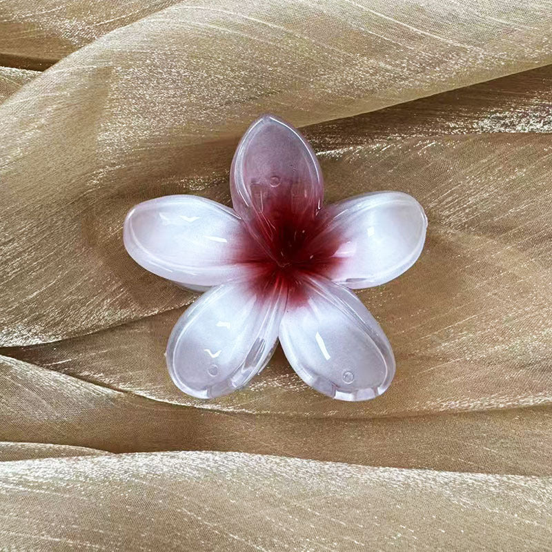 Fashionable Pearlescent Plumeria Hair Claw
