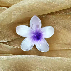 Fashionable Pearlescent Plumeria Hair Claw