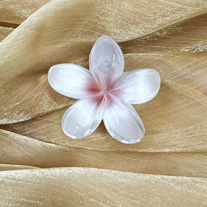 Fashionable Pearlescent Plumeria Hair Claw