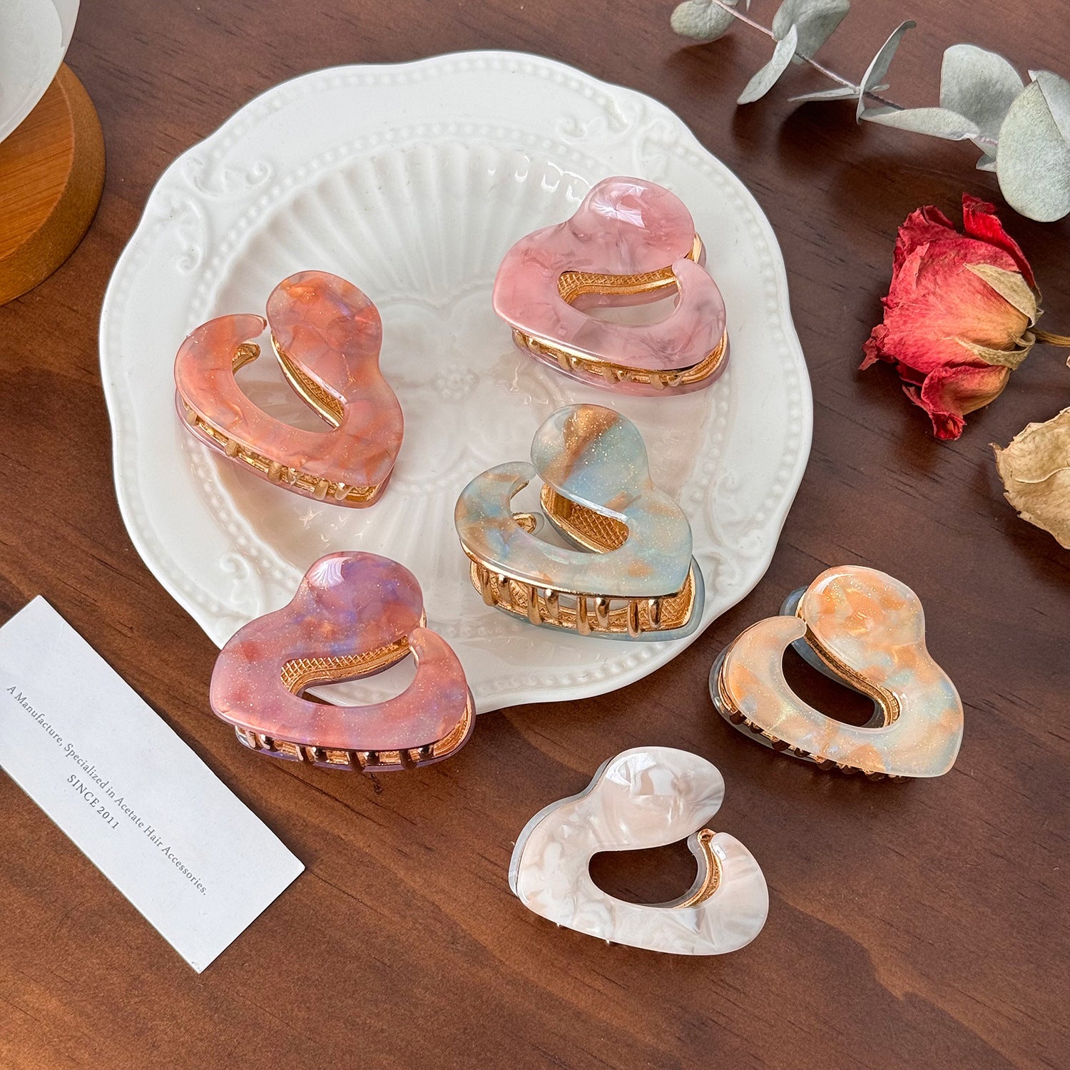Trendy Shell-Shaped Acetate Mini Hair Clips