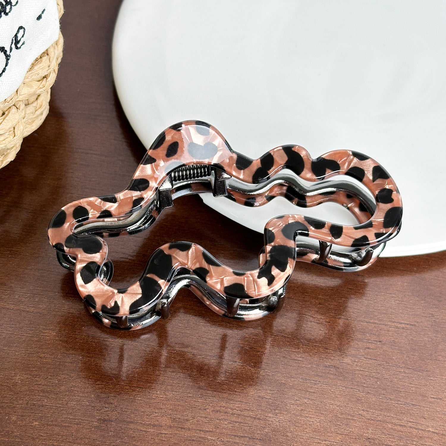 Vintage-Inspired Leopard Hair Clamp Set - Cloud Clamp