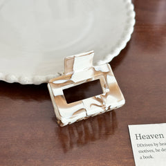 Elegant Creamy Coffee Hair Claw - Small Square
